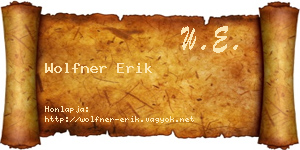 Wolfner Erik névjegykártya